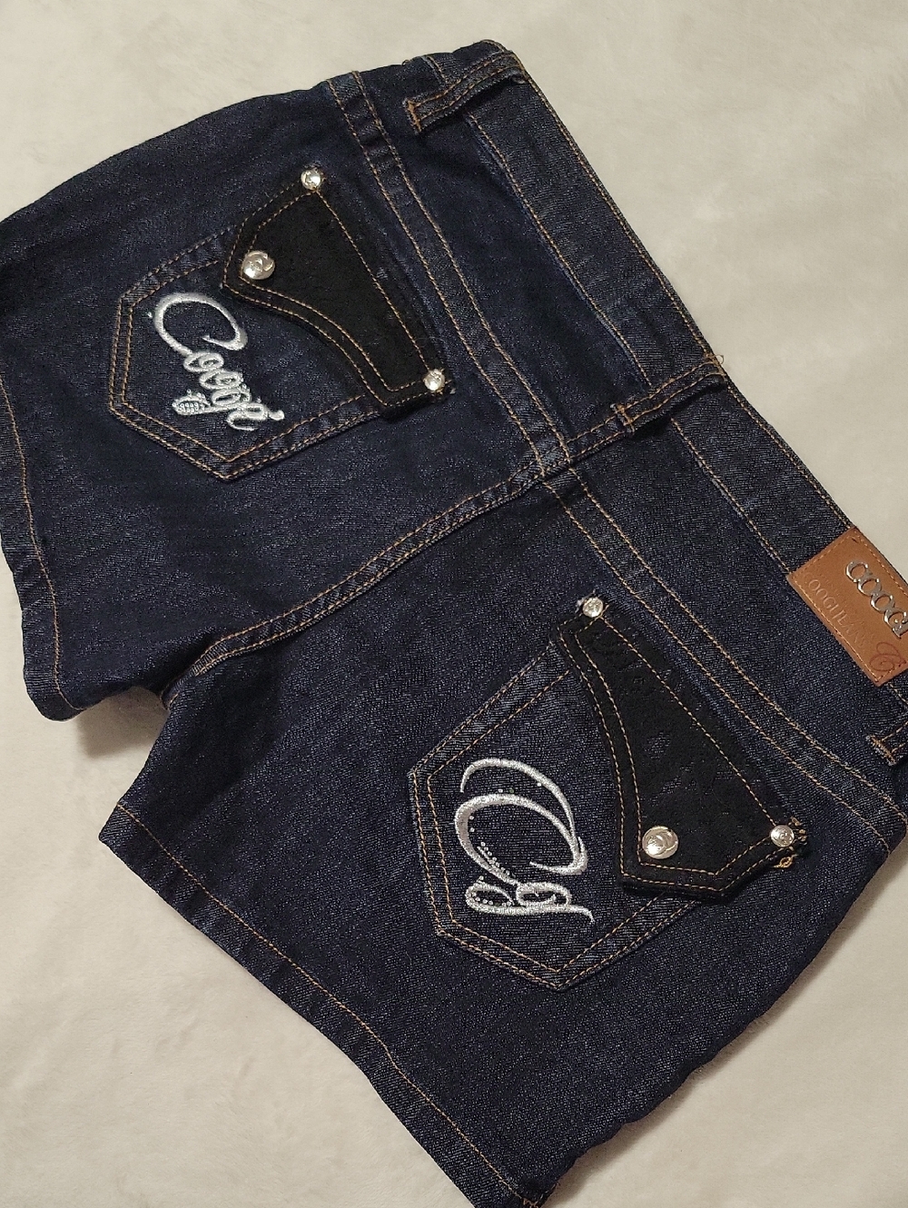 COOGI Dark Blue Women's Slim Denim Shorts